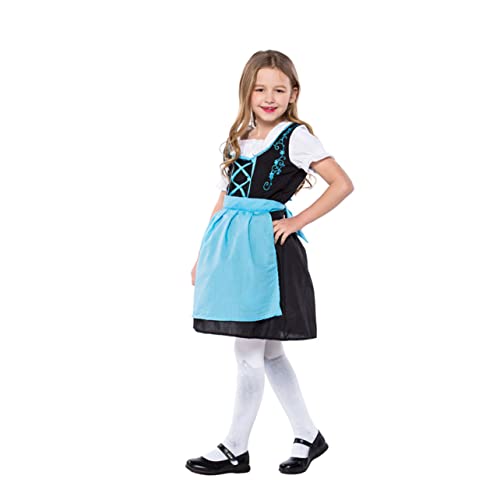 Veemoon Bayerisches Kinderkostüm Für Oktoberfest – Trachtenkleid Für Mädchen Im Stil Einer Bayerischen Kellnerin - Perfekt Für Rollenspiele - Karneval Und Halloween Süßes Deutsches Outfit von Veemoon
