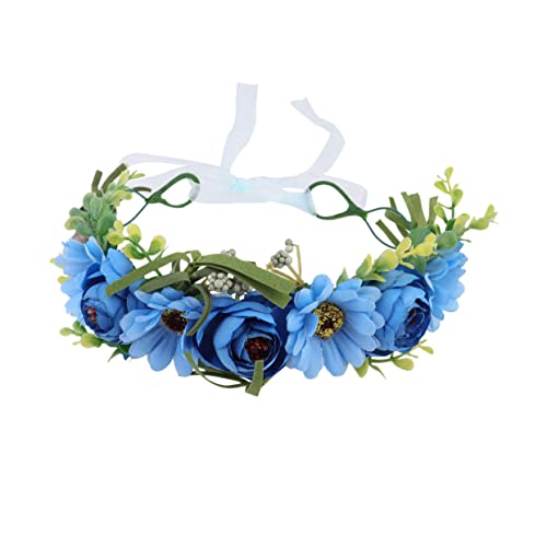 Veemoon Blauer Braut Blumenkranz Haarschmuck Simulierter Rosen Haarreif Leichtes Stirnband für Hochzeit Foto Cosplay Party Festliche Kopfbedeckung Veemoon Blauer Braut Blumenkranz Haarschmuck Simulierter Rosen Haarreif Leichtes Stirnband für Hochzeit Foto Cosplay Party Festliche Kopfbedeckung von Veemoon