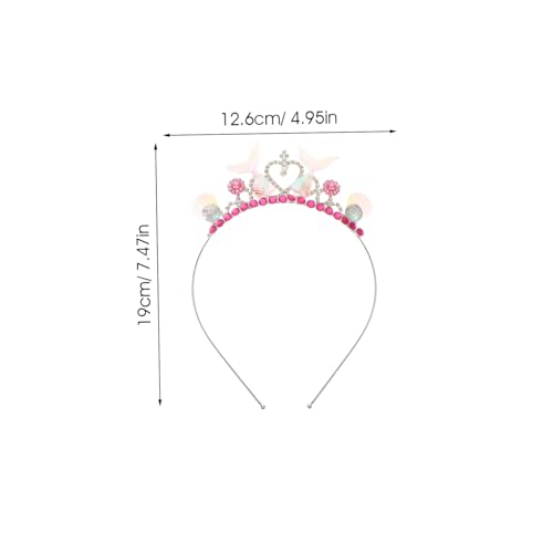 Veemoon Blaues Mädchen Haarband mit Funkelnder Strass Krone Meerjungfrau Haarschmuck Metall Tiara für Party und Karneval Langlebiges Verformungsfreies Accessoire von Veemoon