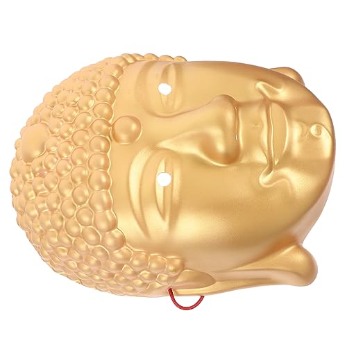 Veemoon Buddha-kopfmaske Halloween-cosplay-masken Maskerademasken Halloween -kostüm -requisiten Silberne Maske Kopfbedeckung Maskerademaske Lustige Halloween-masken Gesicht Golden Pvc von Veemoon