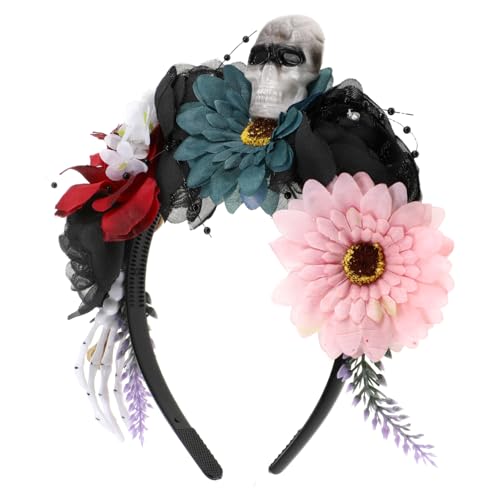 Veemoon Buntes Halloween Haarband mit Skelett und Blumen für Leichtes Bequemes Kostümzubehör für Halloween Feiern und Tägliches Tragen Veemoon Buntes Halloween Haarband mit Skelett und Blumen für Leichtes Bequemes Kostümzubehör für Halloween Feiern und Tägliches Tragen von Veemoon