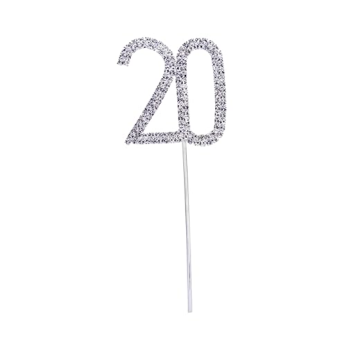 Veemoon Cake Topper Zahlen 20 Aus Strass in Silber – Glitzernde Torten Deko Für Den 20 Jahrestag Oder Geburtstag – Festliche Dekoration Für Jeden Anlass Veemoon Cake Topper Zahlen 20 Aus Strass in Silber – Glitzernde Torten Deko Für Den 20 Jahrestag Oder Geburtstag – Festliche Dekoration Für Jeden Anlass von Veemoon