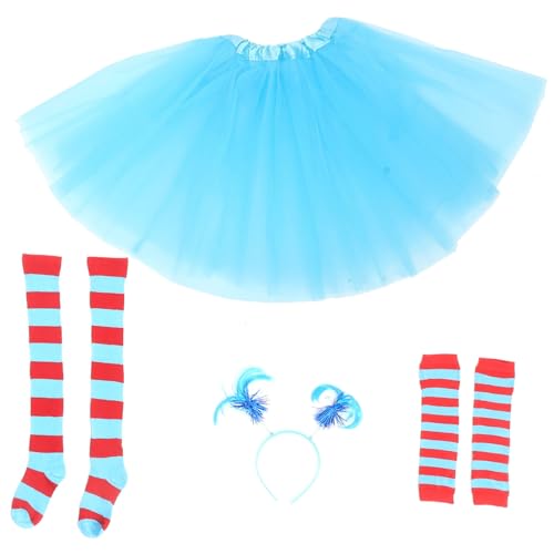 Veemoon Cosplay Kostüm mit Overknee Strümpfen Stirnband Tutu Rock und Ärmeln Weiches Bequemes Party Zubehör für Vielseitige Verkleidungen und Detailreiche Ausführung von Veemoon