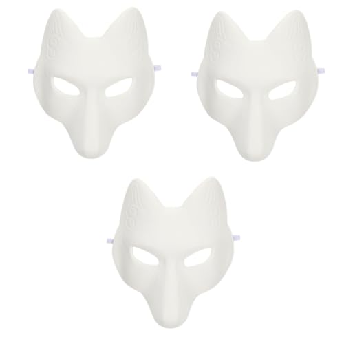Veemoon DIY Fuchsmaske Set - 10 Unbemalte WeißE Bastelmasken Für Halloween - Karneval Und Cosplay Umweltfreundliches Material Ideal Für Kreative Kinderprojekte Und Kostümpartys von Veemoon
