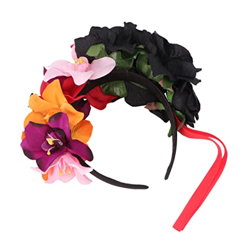 Veemoon Damen Blumenhaarband mit und Modischer Blumenkranz Haarschmuck Komfortables Stirnband für Halloween Kostüm Festival Foto Shooting Geeignet für Erwachsene von Veemoon