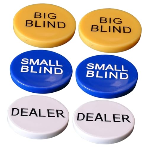 Veemoon Dealer Button Poker Set – 2 Sets Mit Small Blind - Big Blind Und Dealer Buttons - Ideal Für Spiele Texas Hold'em Und Bingo – Perfektes Zubehör Für Pokerliebhaber von Veemoon