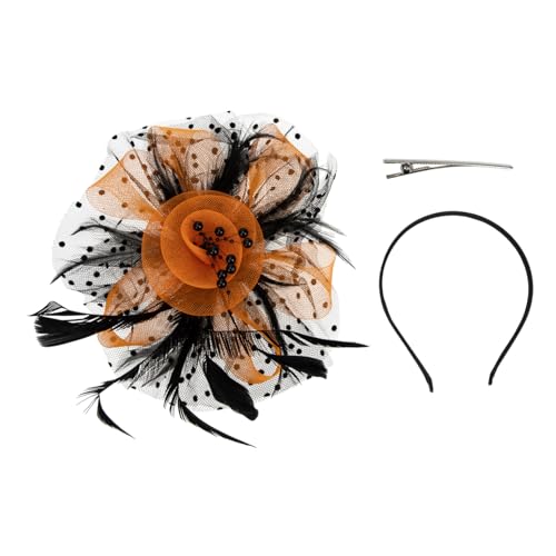 Veemoon Delikates Multi Funktion Party Haarschmuck Damen Netzhaarbänder Elegant Für Hochzeit Halloween Cosplay Cocktail Schwarz Orange Veemoon Delikates Multi Funktion Party Haarschmuck Damen Netzhaarbänder Elegant Für Hochzeit Halloween Cosplay Cocktail Schwarz Orange von Veemoon