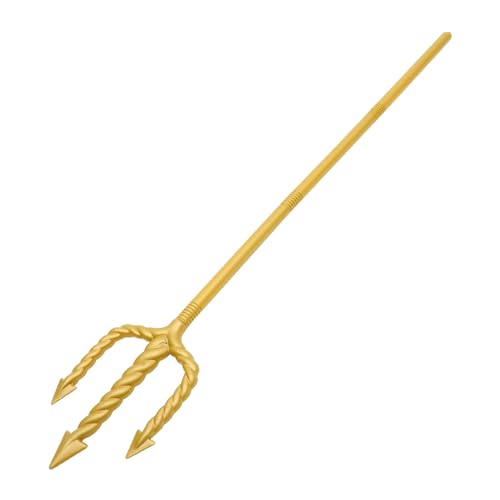 Veemoon Dreizack -Requisiten Halloween-teufelskostüm Dreizack-Trick-Requisite Teenager Teufelsheugabelstab Teufel Cosplay Strandgut Halloween-dämonen-Ornament Film Golden Plastik von Veemoon