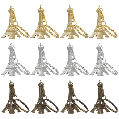 Veemoon Eiffelturm-Schlüsselanhänger: 12 Stück Mini-Eiffel-Schlüsselanhänger Eiffelturm-Schlüsselanhänger Für Hochzeitsfeier Rucksack-Dekoration von Veemoon