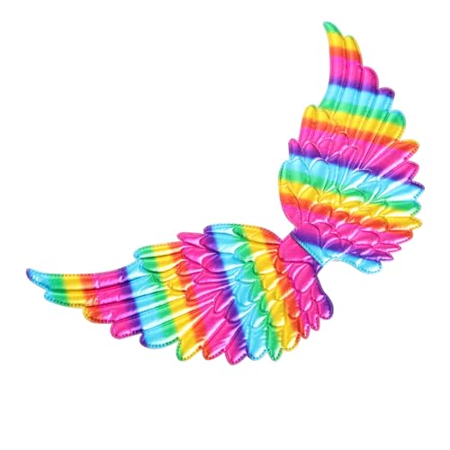 Veemoon Elfen-Engelsflügel Regenbogenflügel Flügel-Kostüm-Requisiten Halloween-Kostümflügel the hallow heeloween Engelsflügel für Mädchen flügelförmige Engelsverzierung Polyester Colorful von Veemoon