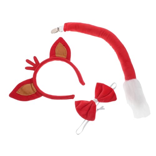 Veemoon Fuchsohren Stirnband Und Kostüm Set Für Karneval Halloween Und Cosplay Süßes Fuchsdesign Mit Fliege Für Erwachsene von Veemoon