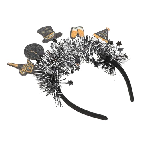 Veemoon Glitzerndes Neujahrs-stirnband mit Uhr-hut Design Komfortabler Flexibler Haarreif für Weihnachts Silvesterfeiern Festliches Party-accessoire für Stilvolle Jahreswechsel-outfits von Veemoon