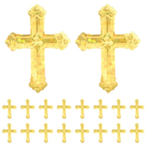 Veemoon Goldene Kreuz-konfetti Tischdekoration für Taufe Kommunion Hochzeit Mehrfarbige Langlebige und Rückstandsfreie Streudeko für Religiöse Feiern und Festliche Anlässe von Veemoon