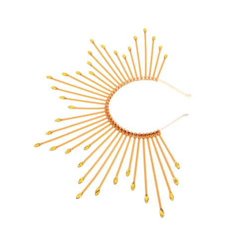 Veemoon Goldenes Stirnband mit Sonnenstrahlen-spikes Leichter und Flexibler Kopfschmuck für Frauen Widerstandsfähiges Verblassungsfreies Material für Cosplay Hochzeit Halloween und Partys von Veemoon