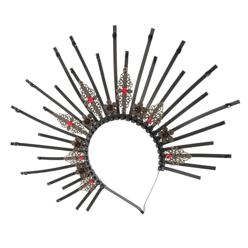 Veemoon Gothic Crown Haarreif Damen Leichtes Cosplay Stirnband Eleganter Heiligenschein Party Haarschmuck für Erwachsene und Teenager Veemoon Gothic Crown Haarreif Damen Leichtes Cosplay Stirnband Eleganter Heiligenschein Party Haarschmuck für Erwachsene und Teenager von Veemoon