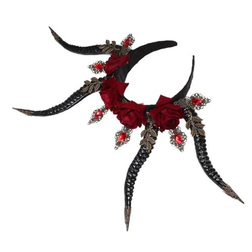 Veemoon Gothic Teufelshorn Stirnband aus Leichtem Komfortabler Kopfschmuck für Halloween Party und Cosplay Dekoratives Hörner Haarband für Damen und Festliche Anlässe von Veemoon