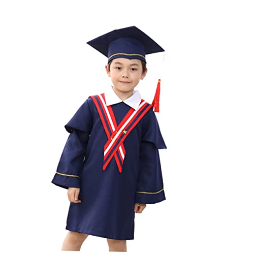Veemoon Graduationskleid Doktormütze Set für Cosplay Fotografie für Kindergarten Dunkelblau Atmungsaktiv für Abschlussfeier Veemoon Graduationskleid Doktormütze Set für Cosplay Fotografie für Kindergarten Dunkelblau Atmungsaktiv für Abschlussfeier von Veemoon