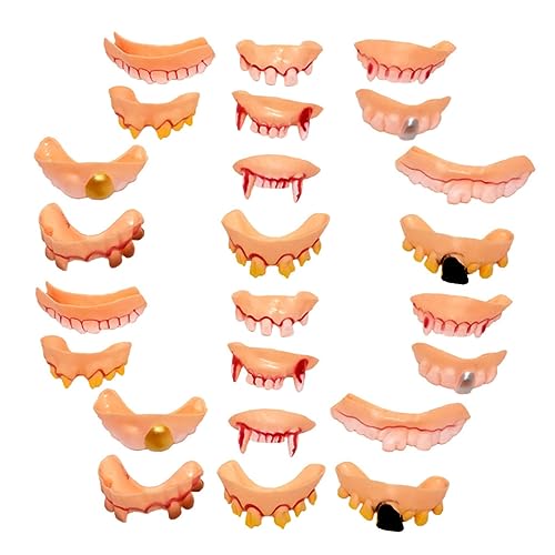 Veemoon Hässliche Zähne Set - 10 Stück Falsche Zähne Für Halloween - Kostüme Und Party Favors Ideal Für Schaurige Verkleidungen Und Gruselige Veranstaltungen von Veemoon