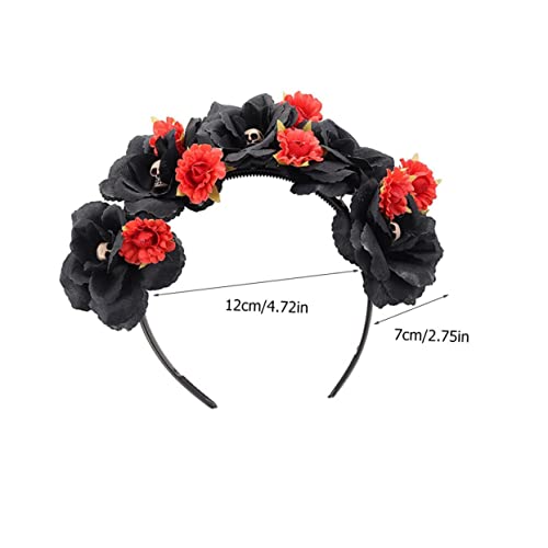 Veemoon Halloween Blumen Kopfschmuck mit Headdress für Damen für Kostümpartys Cosplay und Maskeraden Verleiht Festen Wie Halloween und Ostern eine Besondere von Veemoon