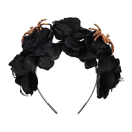 Veemoon Halloween Haarreif mit Goldener Spinne Schwarzer Blumenschmuck für Kostümpartys Cosplay und Halloween Events Komfortabel und im Design Veemoon Halloween Haarreif mit Goldener Spinne Schwarzer Blumenschmuck für Kostümpartys Cosplay und Halloween Events Komfortabel und im Design von Veemoon