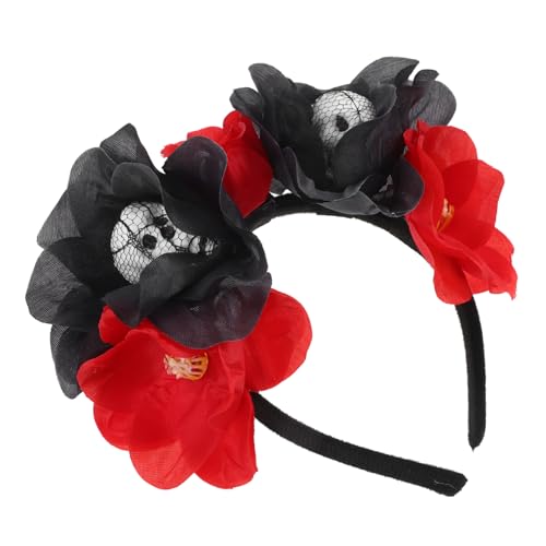 Veemoon Halloween Haarreif mit Realistischer Schädel und Rosenblüte Komfortables Stoffband Stilvolles Party Accessoire für Damen Einzigartiger Kopfschmuck für Halloween Kostüm und Veemoon Halloween Haarreif mit Realistischer Schädel und Rosenblüte Komfortables Stoffband Stilvolles Party Accessoire für Damen Einzigartiger Kopfschmuck für Halloween Kostüm und von Veemoon
