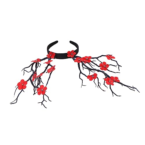 Veemoon Halloween Haarreif mit Rentiergeweih und Roten Blumen Modisches Party Haarschmuck Langlebiges Komfortables Stirnband für Mädchen für Halloween Kostüme und Festliche Cosplay Veemoon Halloween Haarreif mit Rentiergeweih und Roten Blumen Modisches Party Haarschmuck Langlebiges Komfortables Stirnband für Mädchen für Halloween Kostüme und Festliche Cosplay von Veemoon