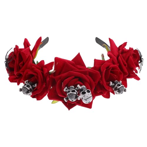Veemoon Halloween Haarreif mit Rotem Rosen Schädel Design Leichtes Party Accessoire für Damen und Komfortabel Gruseliges Stirnband für Halloween Kostüme Karneval und Bühnenauftritte Veemoon Halloween Haarreif mit Rotem Rosen Schädel Design Leichtes Party Accessoire für Damen und Komfortabel Gruseliges Stirnband für Halloween Kostüme Karneval und Bühnenauftritte von Veemoon