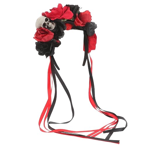 Veemoon Halloween Haarschmuck Damen Haarreif Schwarz Rot Blüten Stirnband für Halloween Party Cosplay Ball Karneval Langlebiges Flower Headdress Stilvolles Headband für Frauen Veemoon Halloween Haarschmuck Damen Haarreif Schwarz Rot Blüten Stirnband für Halloween Party Cosplay Ball Karneval Langlebiges Flower Headdress Stilvolles Headband für Frauen von Veemoon