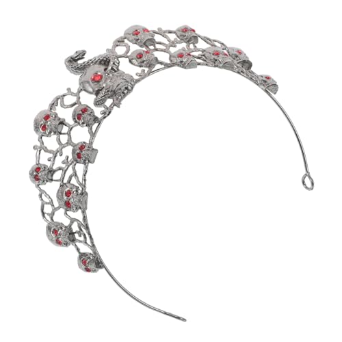 Veemoon Halloween Skull Tiara mit Strasssteinen Leichtes Goth Kopfstück mit Auffälligem Totenkopf-design Verstellbares für Damen Vielseitiges Festival Party-accessoire Veemoon Halloween Skull Tiara mit Strasssteinen Leichtes Goth Kopfstück mit Auffälligem Totenkopf-design Verstellbares für Damen Vielseitiges Festival Party-accessoire von Veemoon