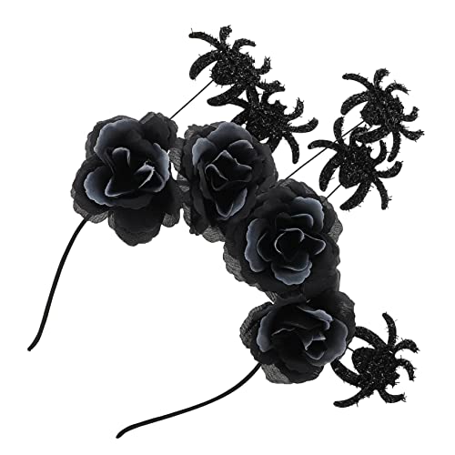 Veemoon Halloween Spinnen Haarreif mit Rosenblume Schwarzer und Grauer Haarschmuck für Party Festival und Cosplay Vielseitiger Halloween Kopfschmuck zur Kostümgestaltung Veemoon Halloween Spinnen Haarreif mit Rosenblume Schwarzer und Grauer Haarschmuck für Party Festival und Cosplay Vielseitiger Halloween Kopfschmuck zur Kostümgestaltung von Veemoon