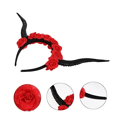 Veemoon Halloween Stirnband mit Schwarzen Rosen und Antelope Hörnern Gotisches Haaraccessoire für Cosplay Party und Festtage Modisches Stirnband für Damen und Halloween Kostüme Veemoon Halloween Stirnband mit Schwarzen Rosen und Antelope Hörnern Gotisches Haaraccessoire für Cosplay Party und Festtage Modisches Stirnband für Damen und Halloween Kostüme von Veemoon