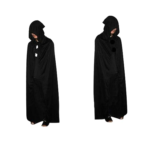 Veemoon Halloween Umhang mit Schwarzer Umhang für Erwachsene Kostüm für Cosplay Gruselpartys Rollenspiele Unisex Verarbeitung Veemoon Halloween Umhang mit Schwarzer Umhang für Erwachsene Kostüm für Cosplay Gruselpartys Rollenspiele Unisex Verarbeitung von Veemoon
