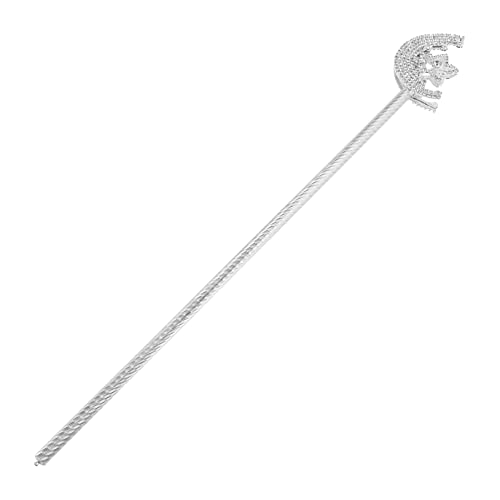 Veemoon Halloween-zauberstab Kostüm Personal Damen-strassstock Sternenstock Mondrohr Halloween-Cosplay-Stock Für Kleine Mädchen Metall Weiß von Veemoon