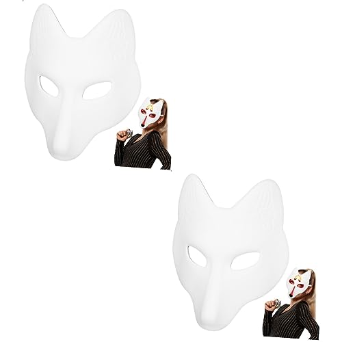 Veemoon Handbemalte Fuchsmaske Für Halloween Und Kostümpartys – Leichte DIY Maske Mit Elastischem Band - Ideal Für Kreative Bastelprojekte Und Cosplay - Passt Sich Perfekt An Jede von Veemoon