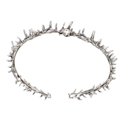 Veemoon Handgefertigte Dornenkrone Silber Gothic Haarreif für Halloween Cosplay Party Damen Haaraccessoire Mystischer Kopfschmuck für Geburtstags Osterdekoration von Veemoon