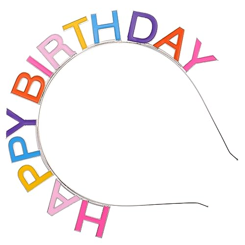 Veemoon Happy Birthday Haarreif Silberfarben Buchstaben Design Glänzender Geburtstagskopfschmuck für Mädchen Damen Party Stirnband von Veemoon