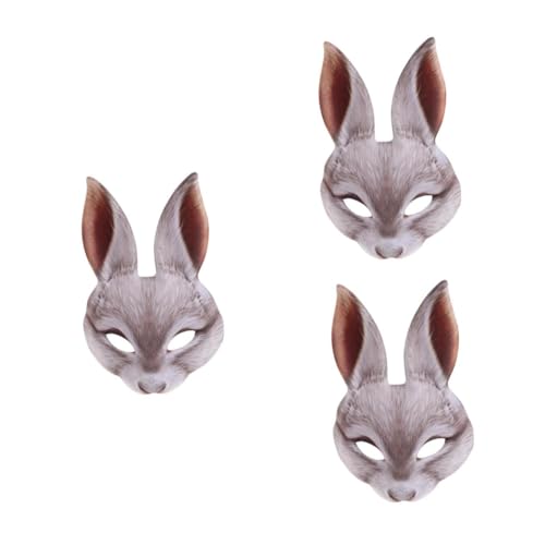 Veemoon Hasenmaske Halbmaske Mit Ohren Für Ostern Und Halloween – Tiermaske Für Kostümparty - Fasching Und Karneval – Ideal Für Maskerade Und Cosplay Weiß von Veemoon