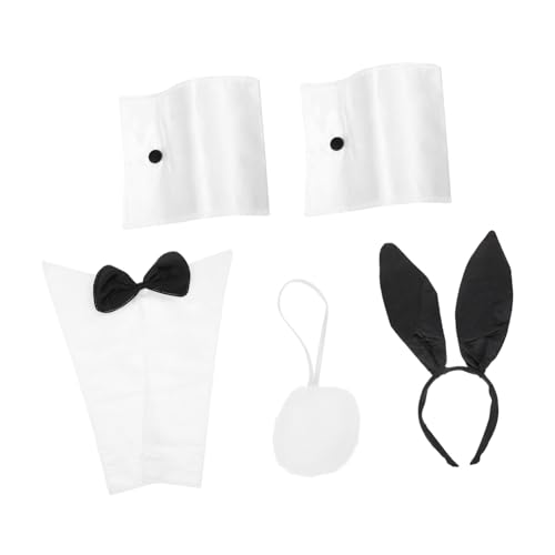 Veemoon Hasenohren Stirnband Set mit Halsband und Armstulpen Langlebiges Bunny Cosplay Kostüm Zubehör für Karneval Party und Festival Wiederverwendbares Hasenkostüm Accessoire Veemoon Hasenohren Stirnband Set mit Halsband und Armstulpen Langlebiges Bunny Cosplay Kostüm Zubehör für Karneval Party und Festival Wiederverwendbares Hasenkostüm Accessoire von Veemoon