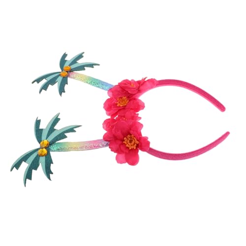 Veemoon Hawaiian Stirnband mit Palmenmotiv Leichtes Weiches Kopfschmuck Accessoire für Damen Tropische Party Luau Kostüm Vielseitig und Bequem für Karneval und Strandfest von Veemoon