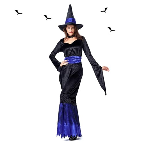 Veemoon Hexenkostüm Set Für Damen Halloween Outfit Mit Dress Hut Halskette Xl Bequemes Stilvolles Cosplay Für Maskeraden Kostümpartys Veemoon Hexenkostüm Set Für Damen Halloween Outfit Mit Dress Hut Halskette Xl Bequemes Stilvolles Cosplay Für Maskeraden Kostümpartys von Veemoon