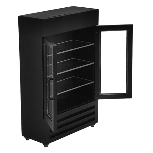 Veemoon Holz-Mini- - bastelzeug Miniatures Desktop Dekoration Modellbau-Zubehör geschenkesets Mini Möbel winzig dekoratives Miniaturgerät schöner Mini-Gefrierschrank hölzern Black von Veemoon