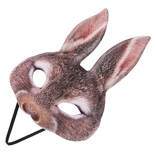 Veemoon -Kaninchen Halbmaske Für Karneval Und Halloween - Tiermaske Mit Hasenohren Ideal Für Kostümpartys Und Cosplay Und Erwachsene Vielseitig Einsetzbar von Veemoon
