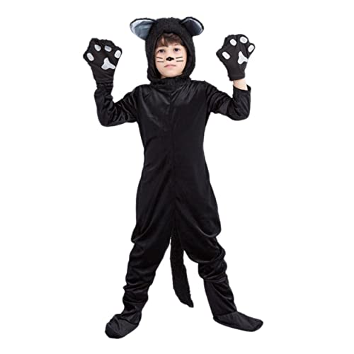 Veemoon Katzenkostüm Für – Einteiliges Tierkostüm Mit Kapuze - Ideal Für Halloween - Karneval Oder Fasching Süße Schwarze Katze Für Jungen Und Mädchen Perfekt Für Tier Cosplay Veemoon Katzenkostüm Für – Einteiliges Tierkostüm Mit Kapuze - Ideal Für Halloween - Karneval Oder Fasching Süße Schwarze Katze Für Jungen Und Mädchen Perfekt Für Tier Cosplay von Veemoon