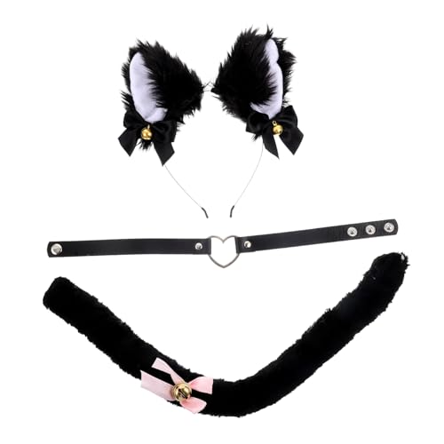 Veemoon Katzenohren Haarreif Set mit Glocke und Spitzen Schleife Teiliges Cosplay Accessoire für Halloween Karneval Party Dekoration und Fotoshootings Veemoon Katzenohren Haarreif Set mit Glocke und Spitzen Schleife Teiliges Cosplay Accessoire für Halloween Karneval Party Dekoration und Fotoshootings von Veemoon