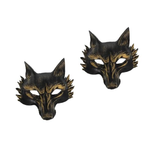 Veemoon Kitsune Fuchs Maske Halbes Gesicht Für Halloween – Cosplay Tier Maske Aus PU-Schaum - Karneval Maskenball Und Kostümparty Ideal Für Fuchs Fans Und von Veemoon