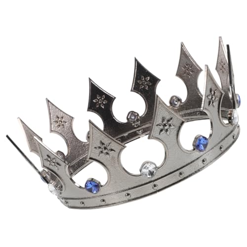 Veemoon Königskrone Herren Schwarz Metall Krone mit Acryl Kristallen Ergonomisch Verstellbar für Halloween Geburtstag Kostüm Party Cosplay und Festliche Anlässe von Veemoon