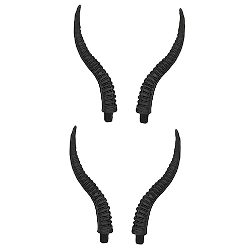 Veemoon Kostüm Cosplay Teufelshörner Schwarz - 1 Paar Kunststoffhorn Stirnband Für Teufel Und Vampire - 21 Cm Kopfschmuck Für Halloween Und Karneval Ideal Als Foto Requisite von Veemoon