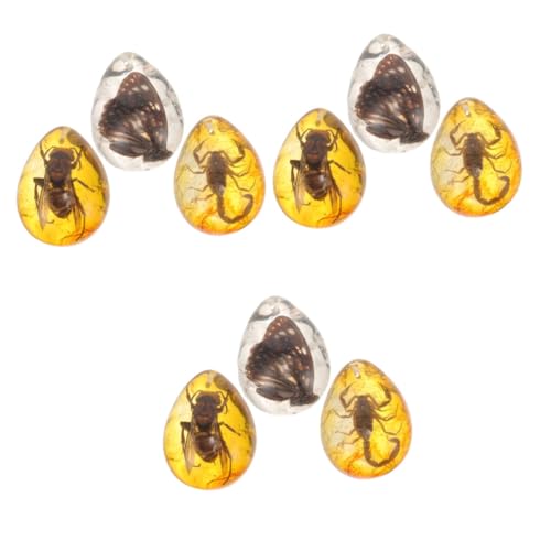 Veemoon Künstliches Bernstein-Insektenexemplar Set – 3 Stück Ornamente Aus Hochwertigem Bernstein Für Sammler - Dekoration Und Geschenkideen – Schmetterling Und Biene Als Einzigartige von Veemoon
