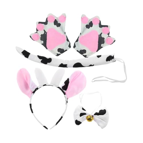Veemoon Kuh Kostüm mit Kopfband Fliege und Langlebige Tierkostüm accessoires für Cosplay Bühnenauftritte Karneval und Party Vielseitig Einsetzbar für Erwachsene Veemoon Kuh Kostüm mit Kopfband Fliege und Langlebige Tierkostüm accessoires für Cosplay Bühnenauftritte Karneval und Party Vielseitig Einsetzbar für Erwachsene von Veemoon