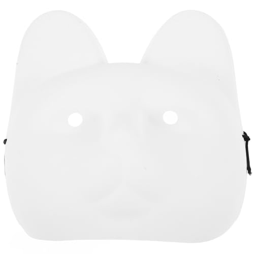Veemoon Leere PVC Katzenmaske Zum Bemalen Unbemalte Cosplay Maske Für Karneval Mottoparty Und Halloween DIY Tiermaske Für Erwachsene Und Weiße Maske Zum Kreativen Gestalten von Veemoon